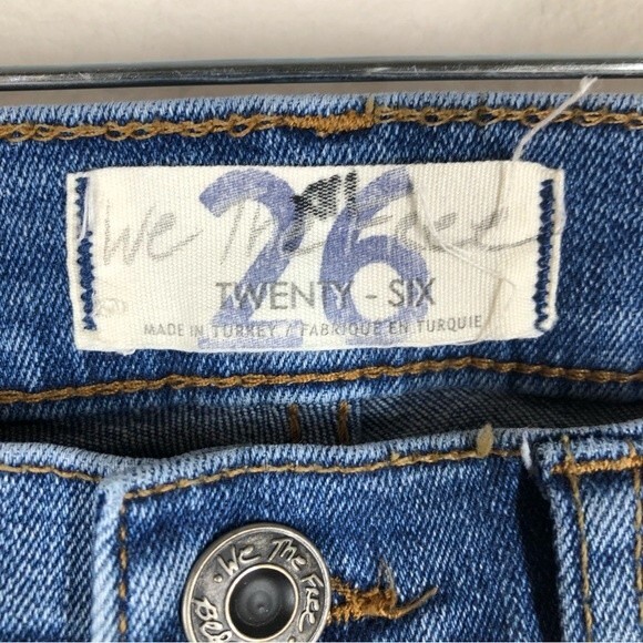 Free People We The Free Great Heights Frayed Skinny Jeans Size 26 - Picture 6 of 11
